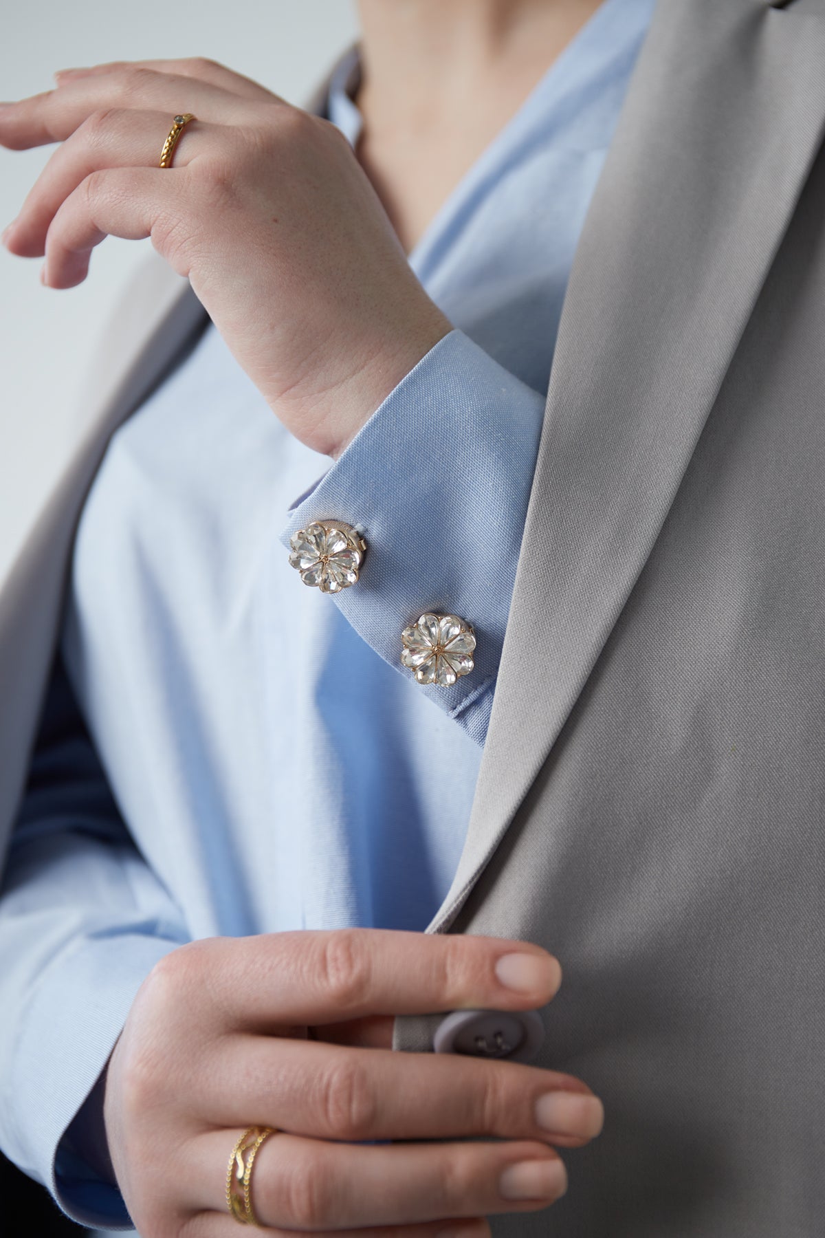 Daisy gleam cufflinks - Transparent