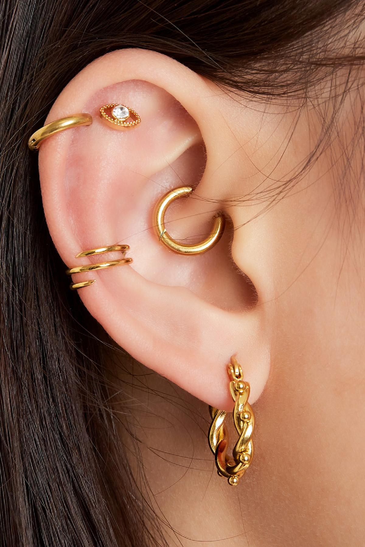 Earcuff Spiral Gold Color Stainless Steel