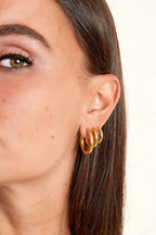 Basic creoles earrings - small Gold Color Stainless Steel