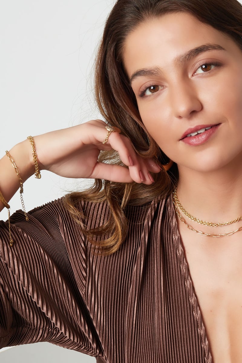 Link bracelet basic Gold Color Stainless Steel