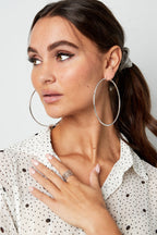 Earrings thin basic hoops - Silver Color color