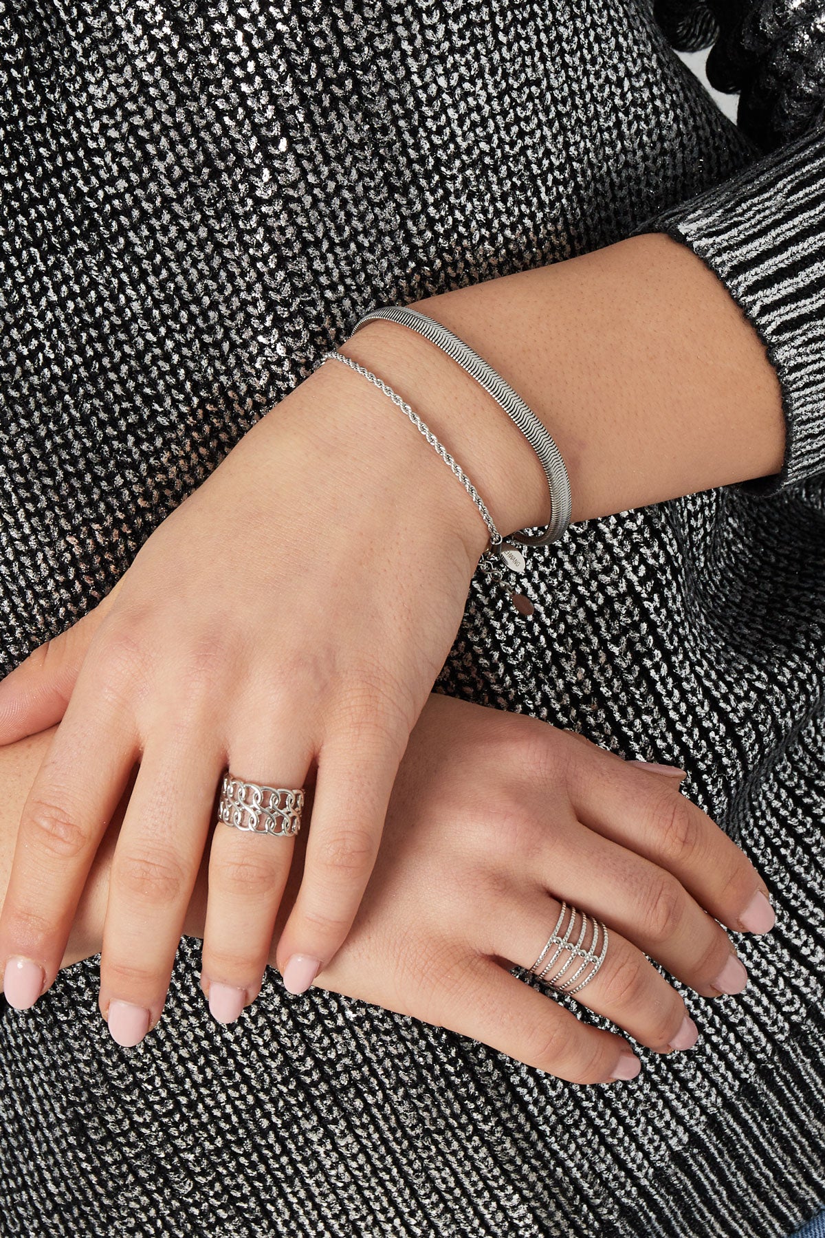 bracelet flat coarse - Gold color-6.0mm