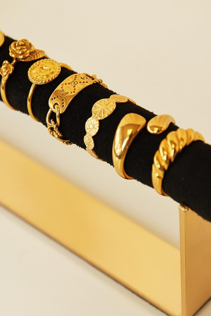 Display for rings Pink Imitation Suede