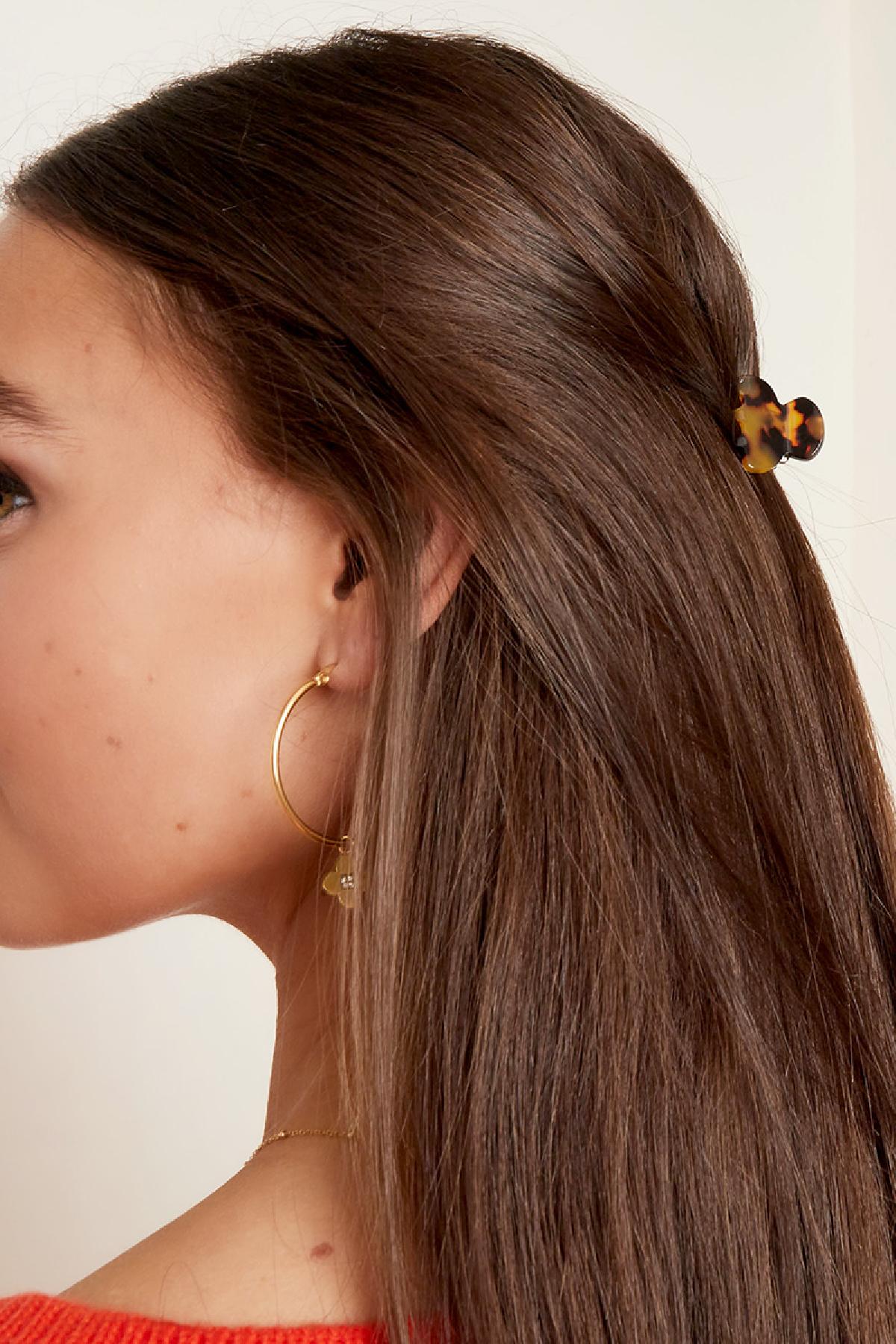 Spotted hair clip small Green Sheet Material