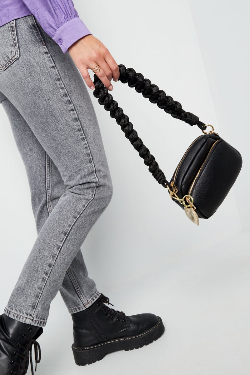 Braided bag strap wine red