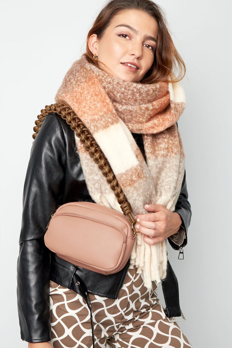 Braided bag strap wine red