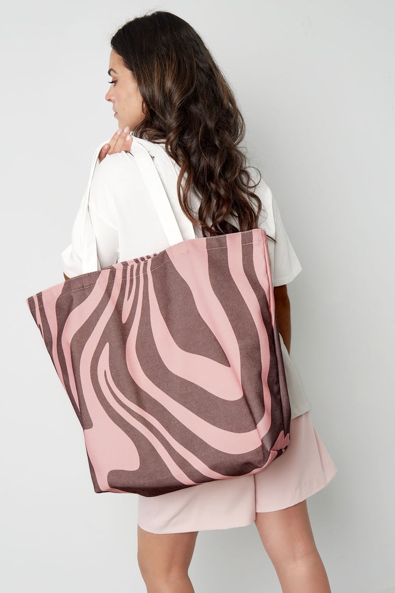 Canvas shopper zebra print - brown pink