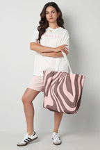 Canvas shopper zebra print - brown pink