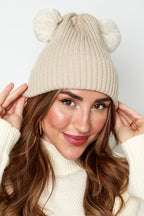 Adult - basic hat with beige balls