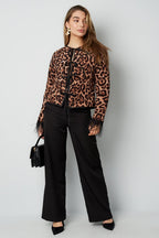 Feather jacket with leopard print - multi 