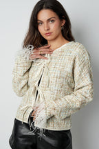 Soft feather jacket with bows