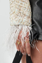 Soft feather jacket with bows