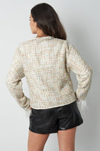 Soft feather jacket with bows