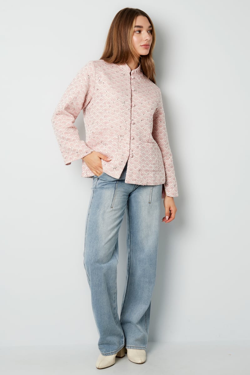 Fabric jacket with glitter