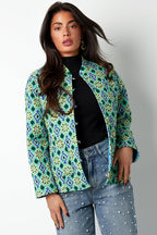 Jacket green print