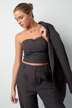 Pinstripe Bandeau Top
