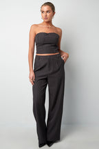 Pinstripe Bandeau Top