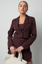 Pinstripe Cropped Blazer