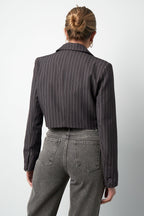 Pinstripe Cropped Blazer