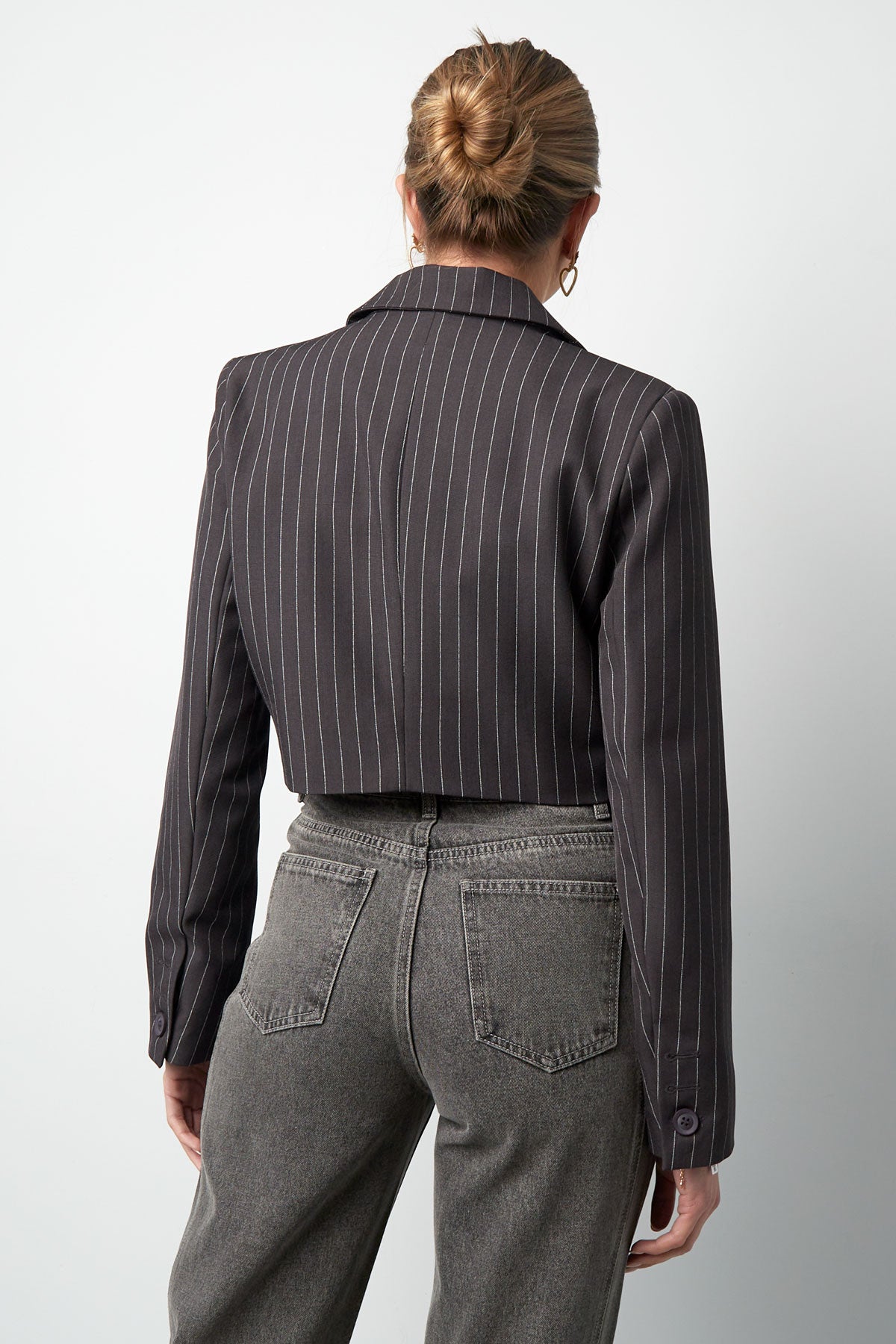 Pinstripe Cropped Blazer