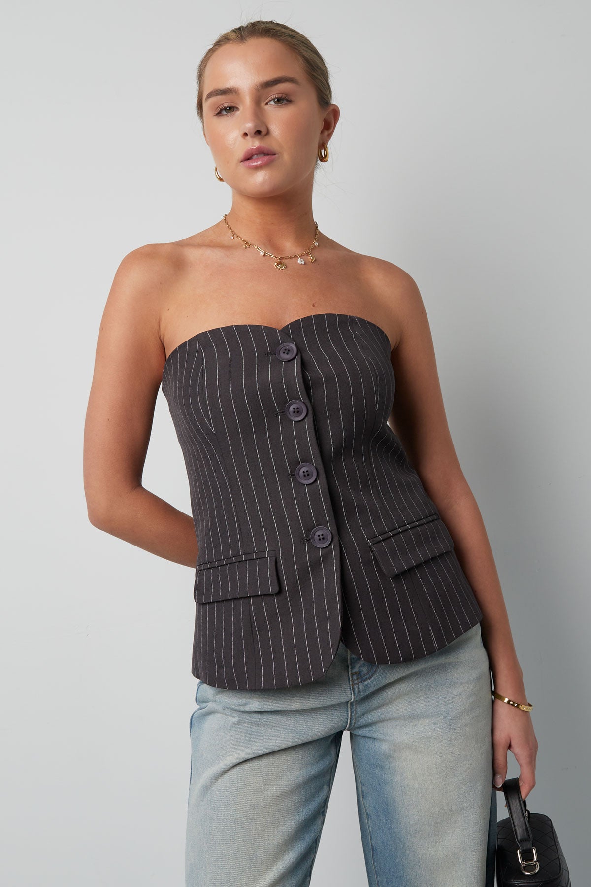 Pinstripe Corset Top