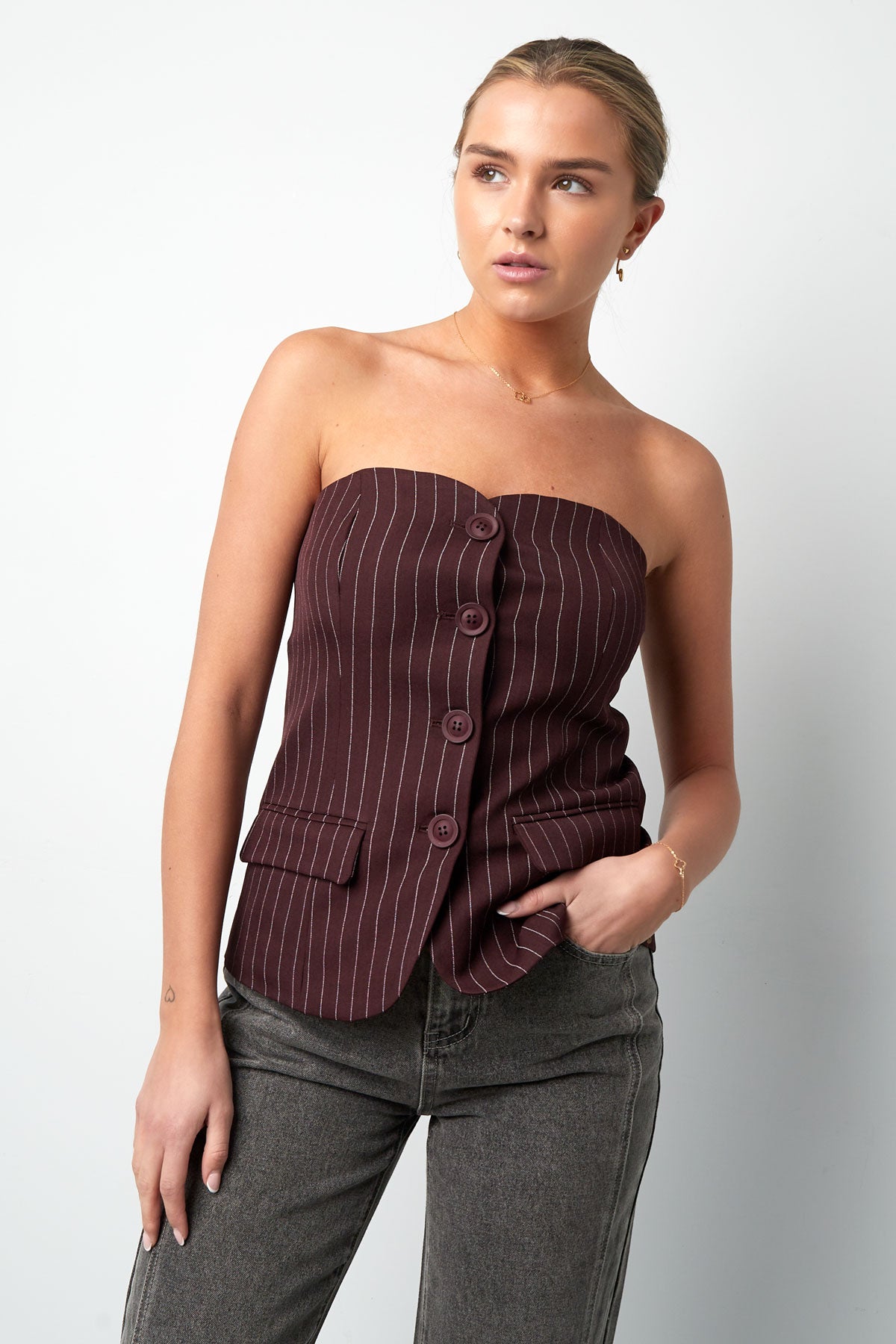 Pinstripe Corset Top