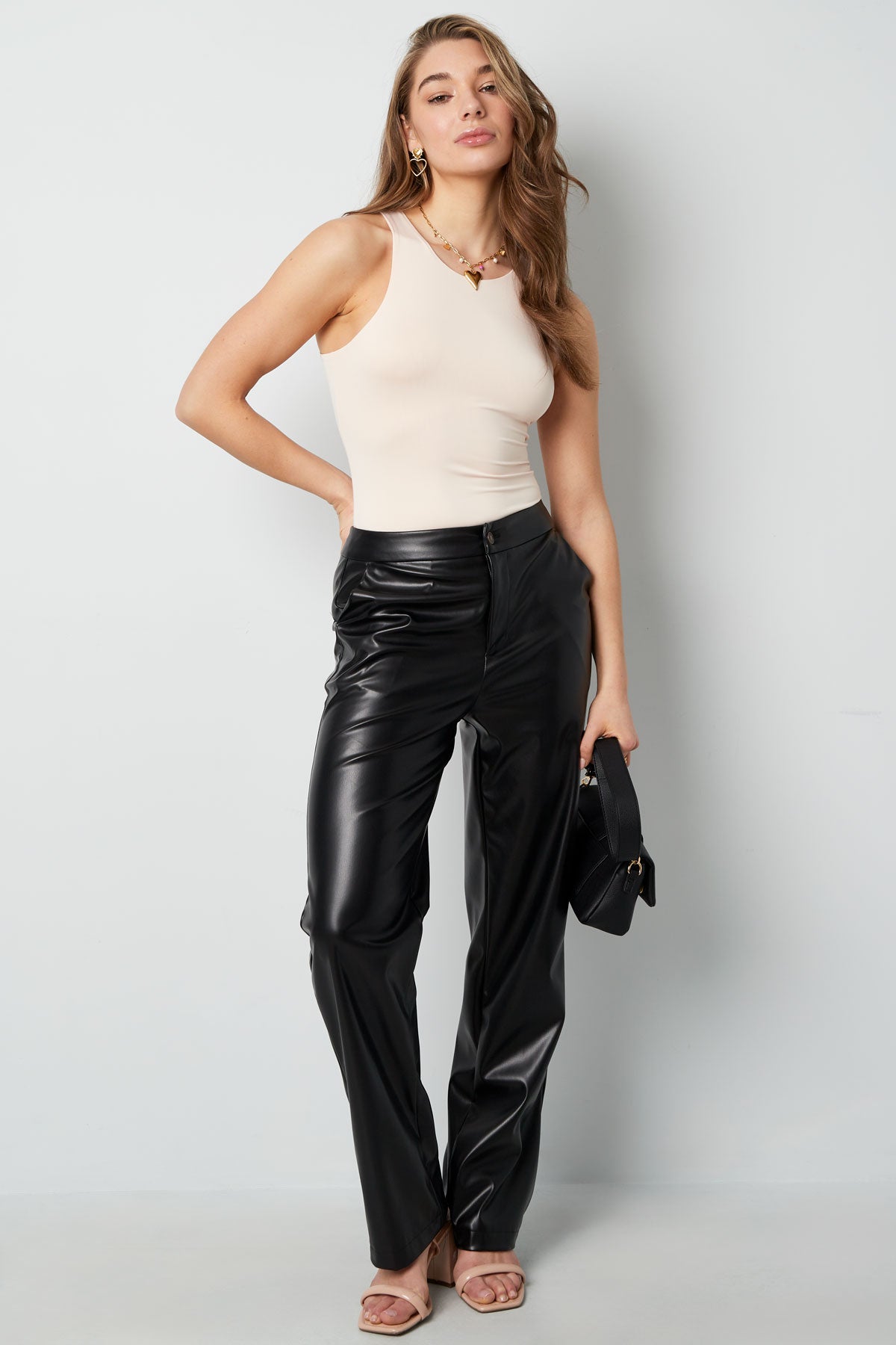 Polyester Women's Sleeveless Bodysuit High Neck Form-Fitting