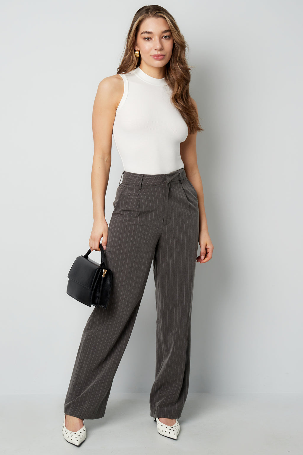 Viscose Women's Sleeveless Bodysuit High Neck Minimalist Design