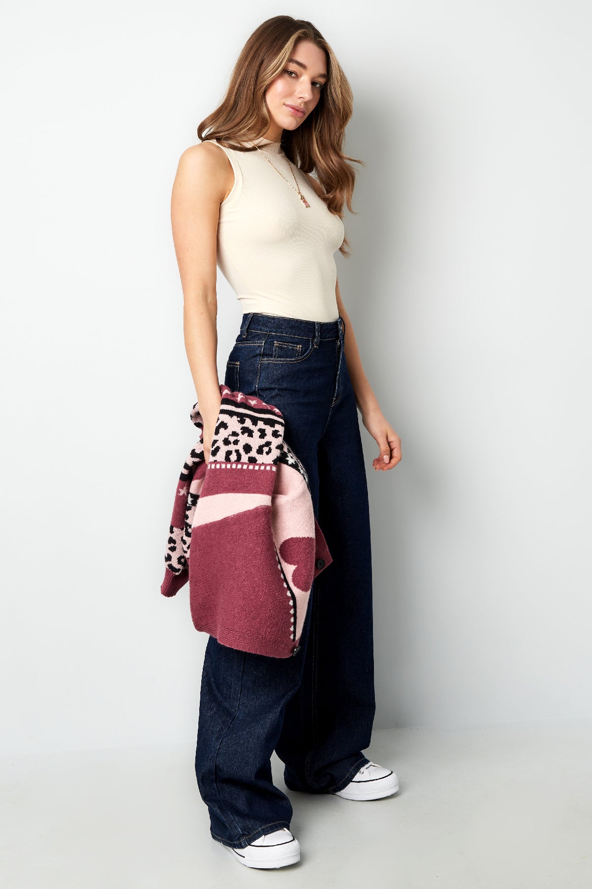 Viscose Women's Sleeveless Bodysuit High Neck Minimalist Design