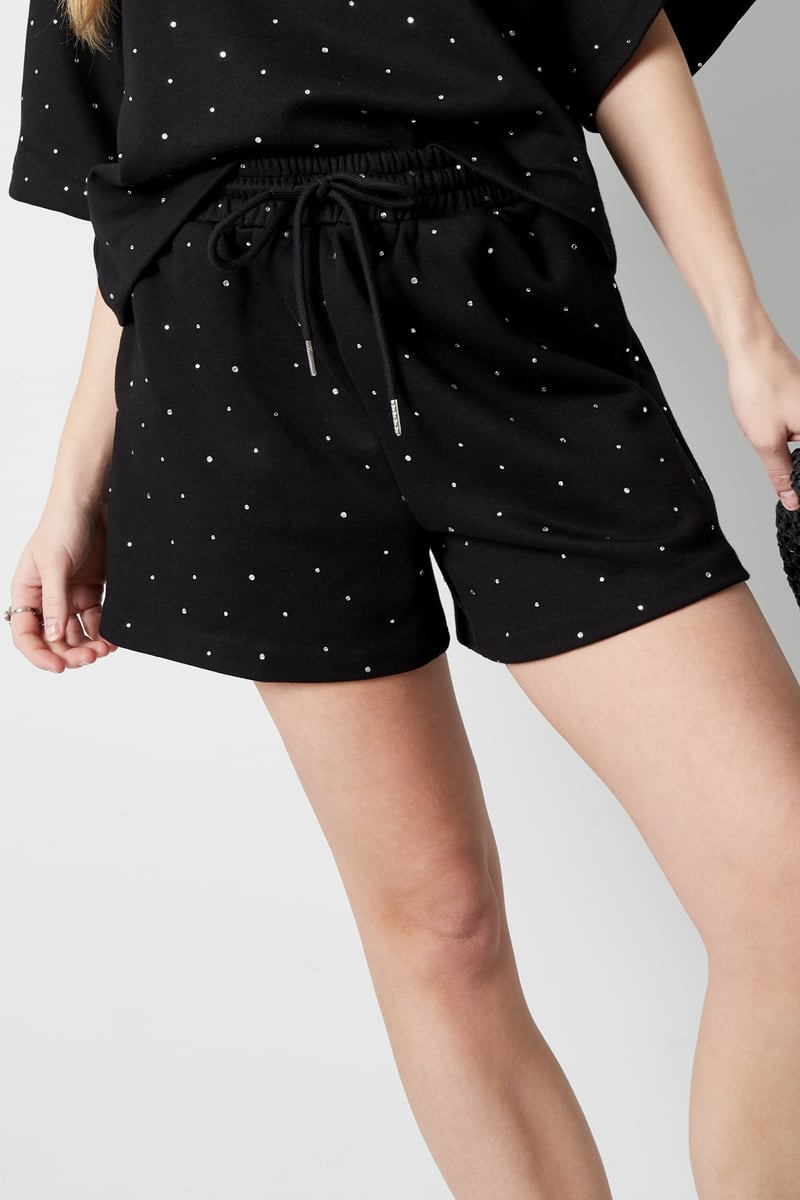 Jogging fabric shorts with studs