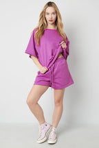 Jogging fabric shorts with studs