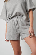 Jogging fabric shorts with studs