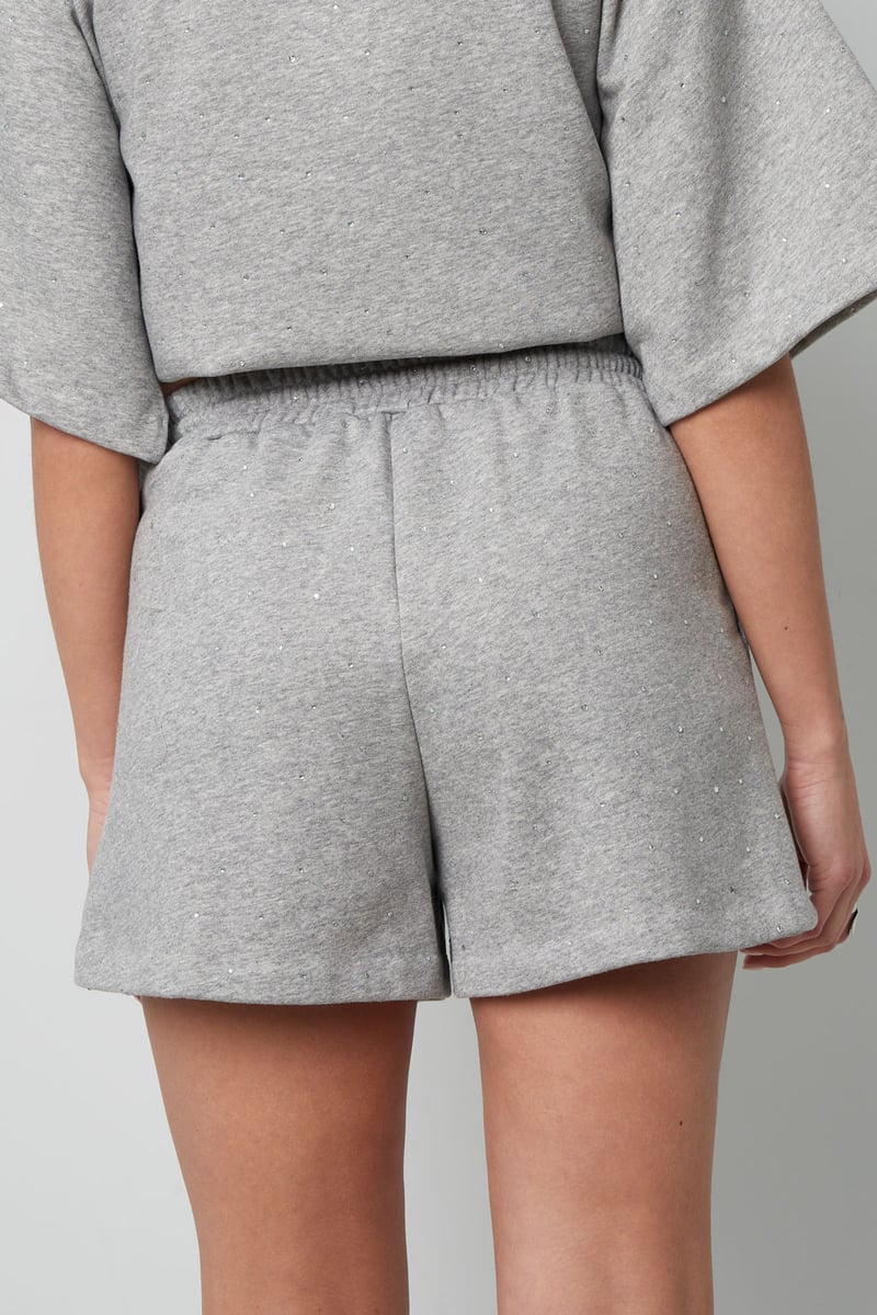 Jogging fabric shorts with studs