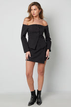 Off shoulder blazer top