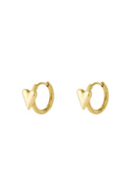 Hoop with mini heart earrings