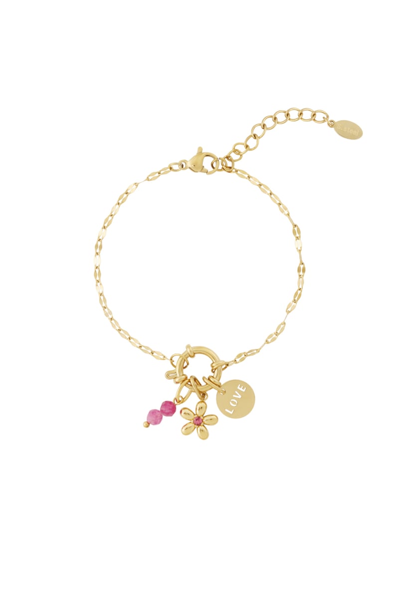 Red flower DIY bracelet