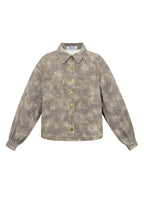 Woven Cotton Women's Denim Jacket Casual Color Clash