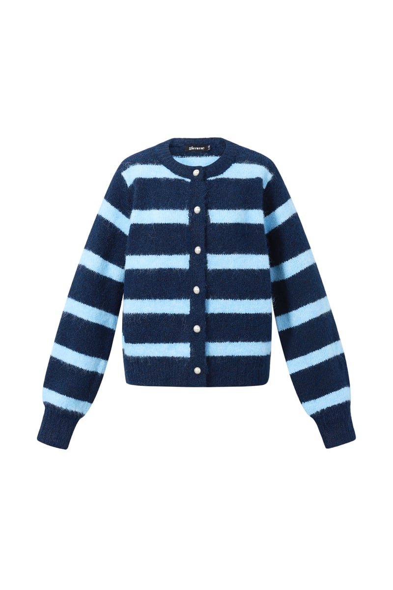 Polyester fiber (polyester) Knit cardigan Stripes Casual Fall/Winter  Clothes
