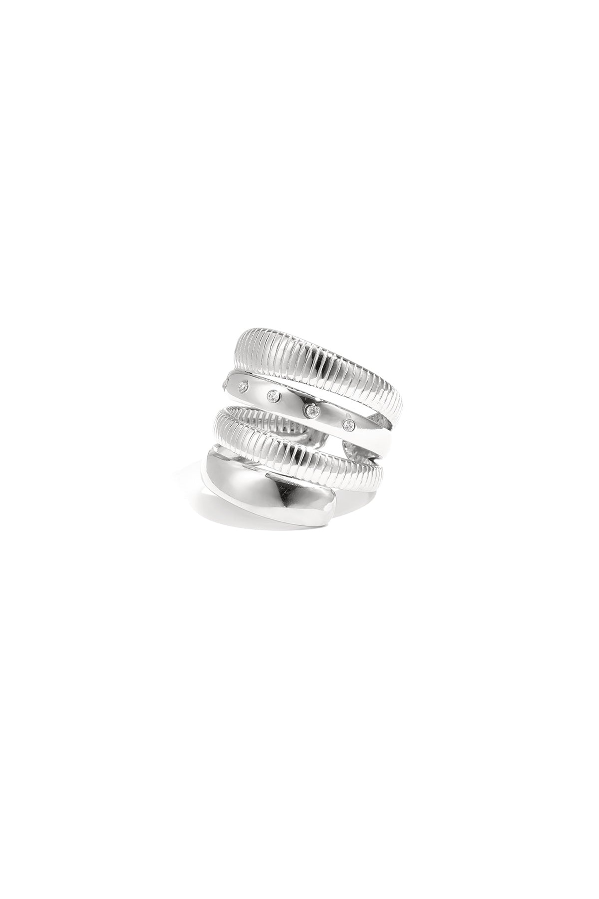 Layered ring with striped design