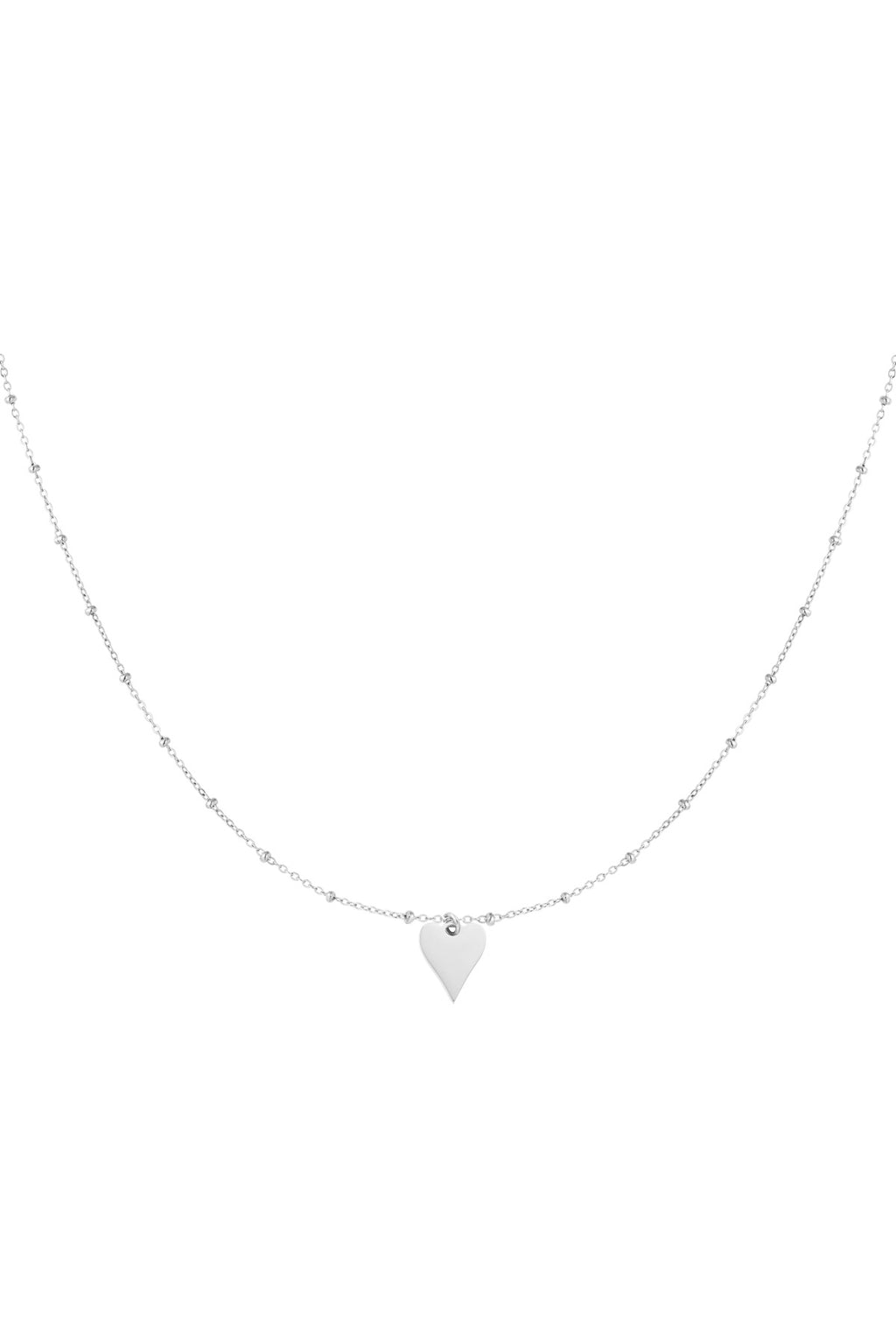 necklace with balls and heart charm