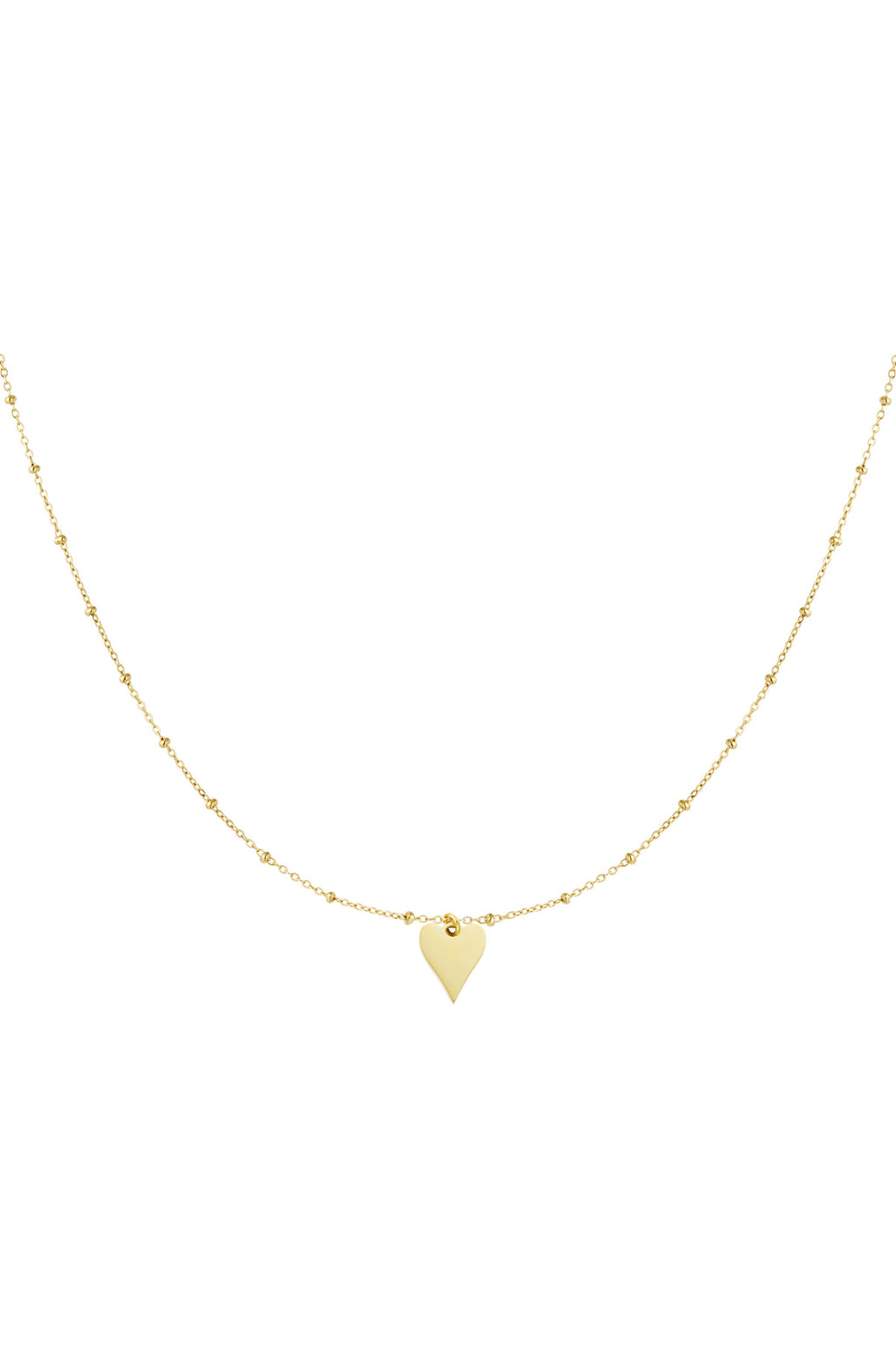 necklace with balls and heart charm