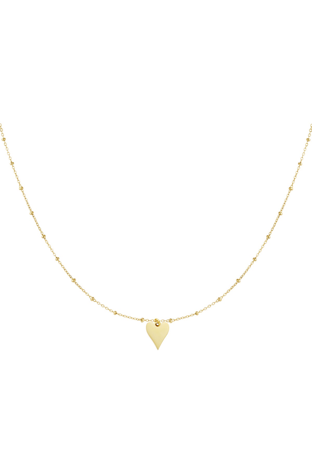 necklace with balls and heart charm