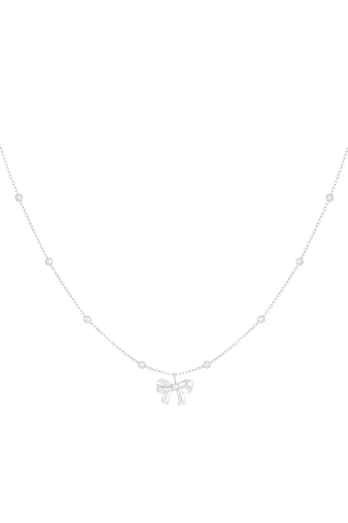 necklace with balls and bow