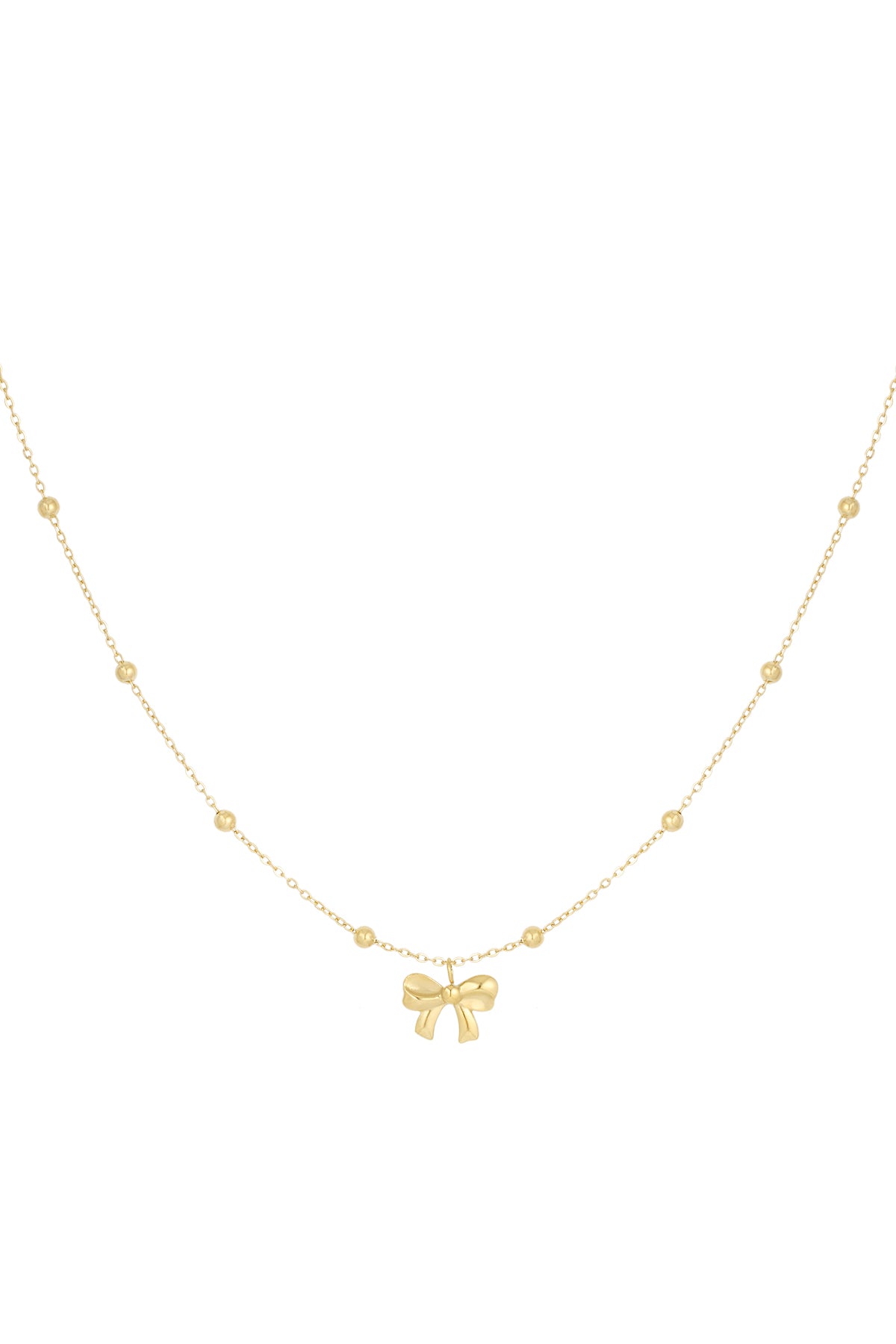 necklace with balls and bow