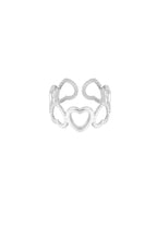 Ring different hearts - Silver Color color