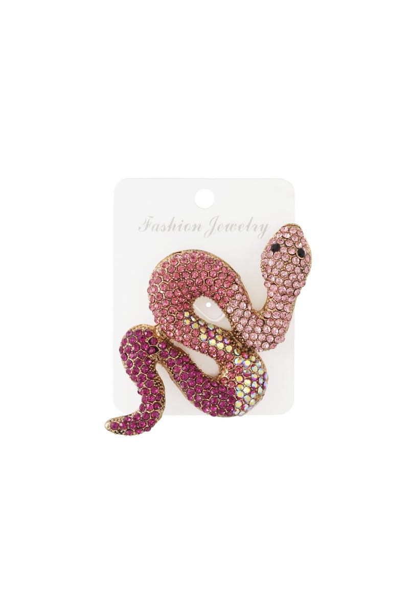 Snake Brooch - Pink & Purple