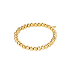 Bracelet Big Beads Gold Color Stainless Steel-6MM