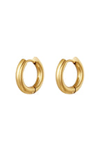 Basic creoles earrings - small Gold Color Stainless Steel