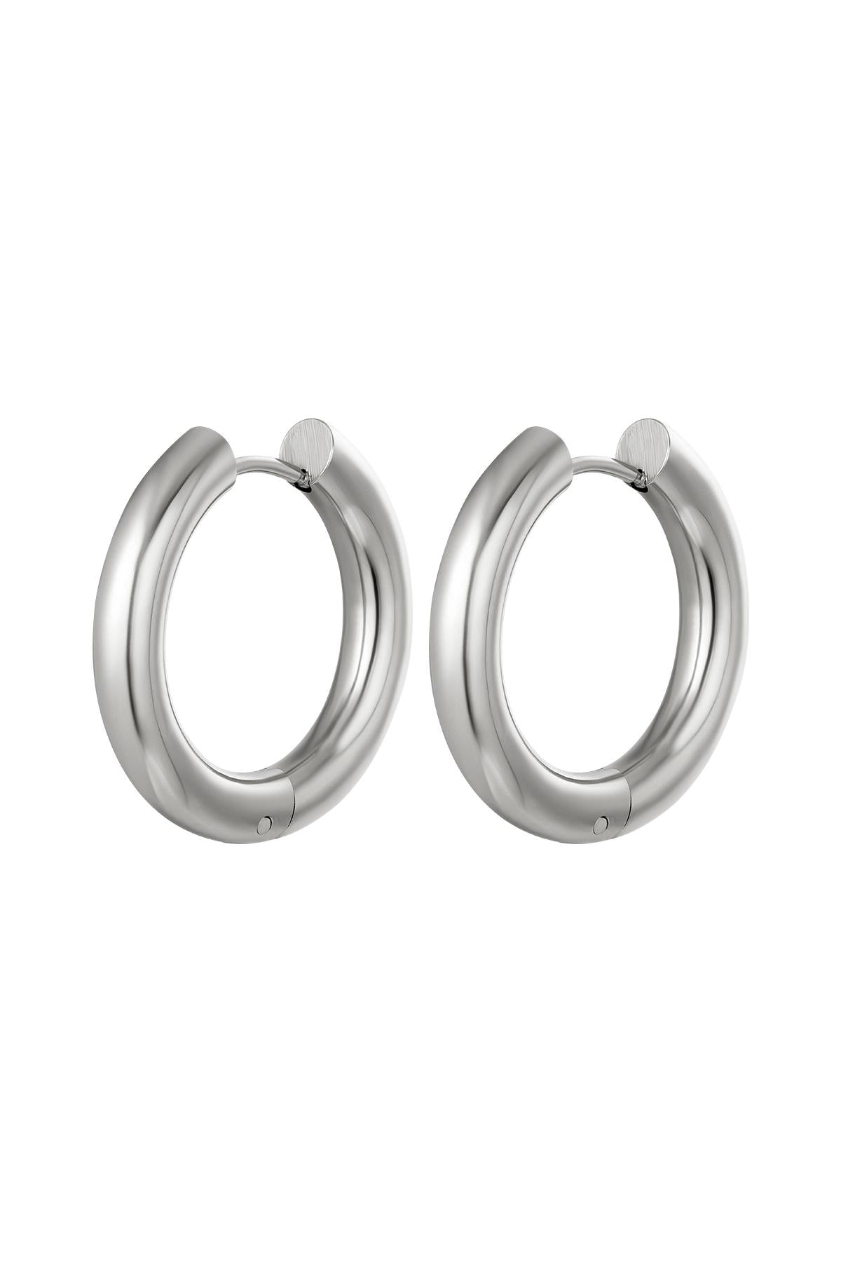 Basic hoop earrings - large Stainless Steel