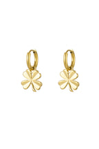 Earrings basic four-leaf clover - Gold Color Stainless Steel
